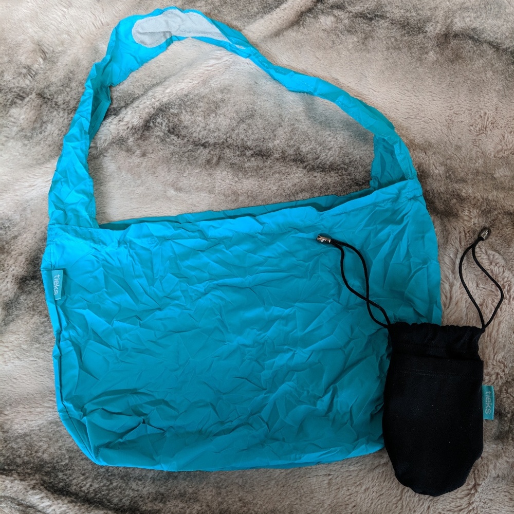 Tieks Teal Carry Bag and Black Shoe Pouch Bag